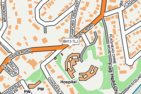 BH13 7LJ map - OS OpenMap – Local (Ordnance Survey)