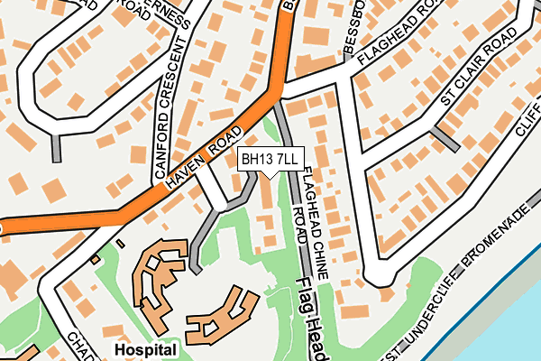 BH13 7LL map - OS OpenMap – Local (Ordnance Survey)
