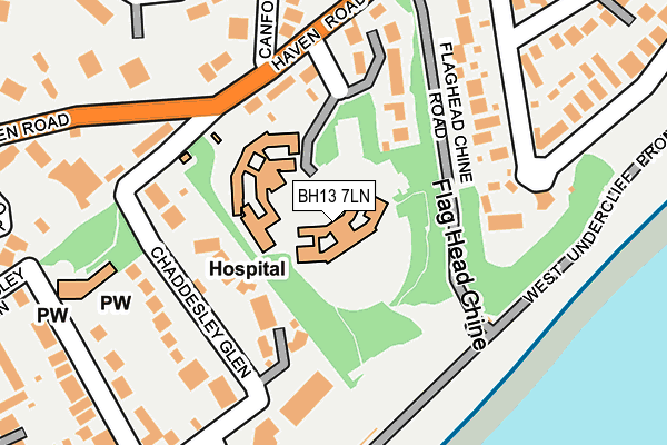 BH13 7LN map - OS OpenMap – Local (Ordnance Survey)