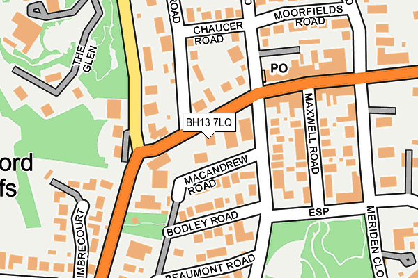 BH13 7LQ map - OS OpenMap – Local (Ordnance Survey)