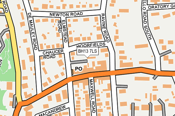 BH13 7LS map - OS OpenMap – Local (Ordnance Survey)