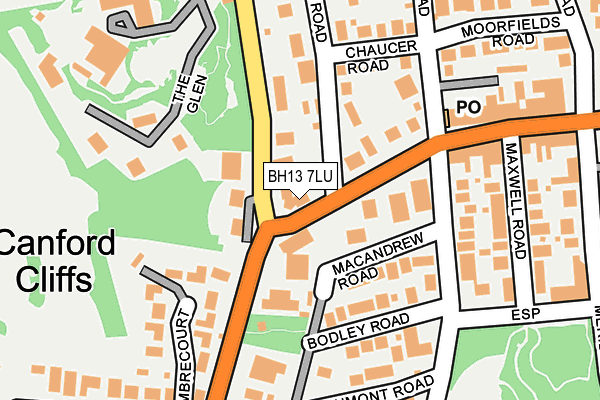 BH13 7LU map - OS OpenMap – Local (Ordnance Survey)
