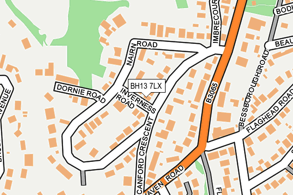 BH13 7LX map - OS OpenMap – Local (Ordnance Survey)