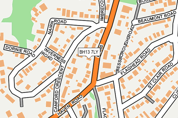 BH13 7LY map - OS OpenMap – Local (Ordnance Survey)