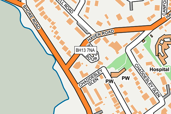BH13 7NA map - OS OpenMap – Local (Ordnance Survey)