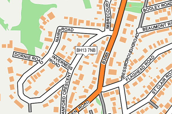 BH13 7NB map - OS OpenMap – Local (Ordnance Survey)