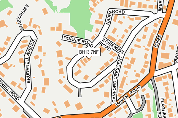 BH13 7NF map - OS OpenMap – Local (Ordnance Survey)