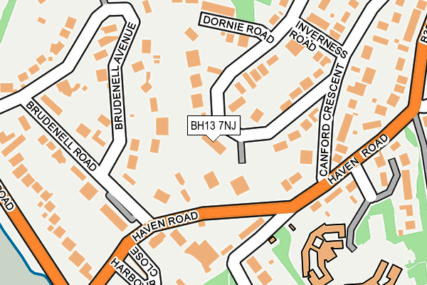 BH13 7NJ map - OS OpenMap – Local (Ordnance Survey)