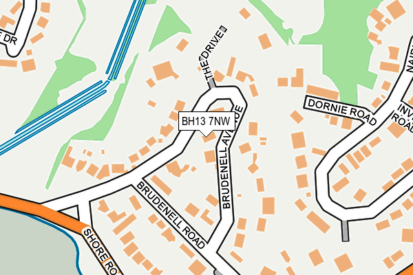 BH13 7NW map - OS OpenMap – Local (Ordnance Survey)