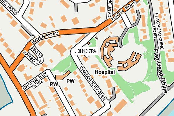 BH13 7PA map - OS OpenMap – Local (Ordnance Survey)