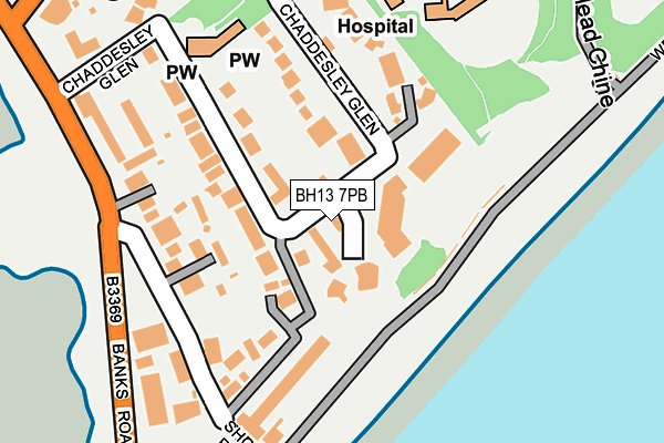 BH13 7PB map - OS OpenMap – Local (Ordnance Survey)