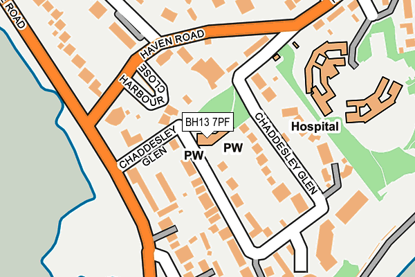 BH13 7PF map - OS OpenMap – Local (Ordnance Survey)
