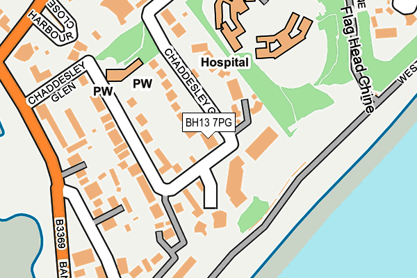 BH13 7PG map - OS OpenMap – Local (Ordnance Survey)