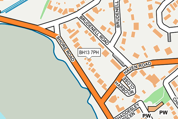 BH13 7PH map - OS OpenMap – Local (Ordnance Survey)