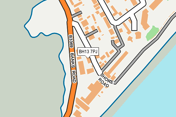 BH13 7PJ map - OS OpenMap – Local (Ordnance Survey)