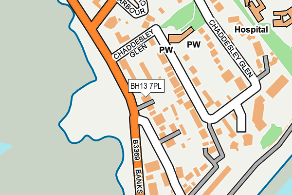 BH13 7PL map - OS OpenMap – Local (Ordnance Survey)