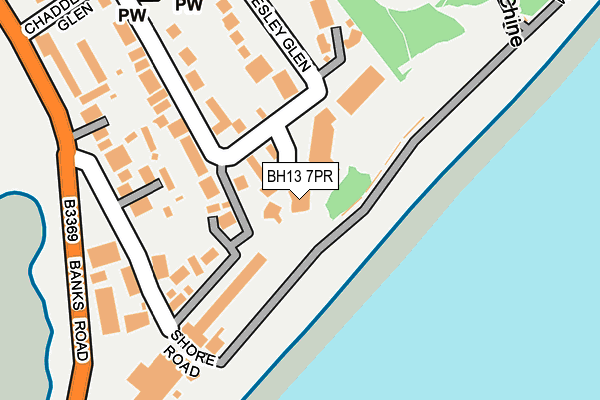 BH13 7PR map - OS OpenMap – Local (Ordnance Survey)