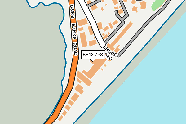 BH13 7PS map - OS OpenMap – Local (Ordnance Survey)