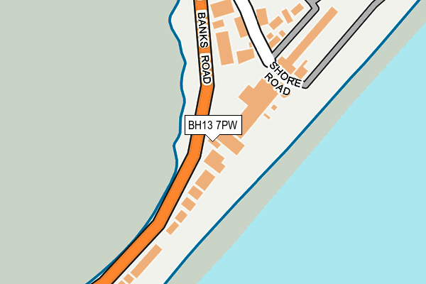 BH13 7PW map - OS OpenMap – Local (Ordnance Survey)