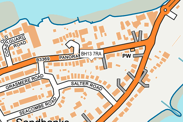BH13 7RA map - OS OpenMap – Local (Ordnance Survey)