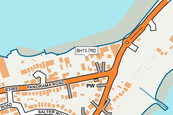 BH13 7RD map - OS OpenMap – Local (Ordnance Survey)