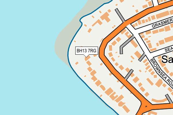 BH13 7RG map - OS OpenMap – Local (Ordnance Survey)