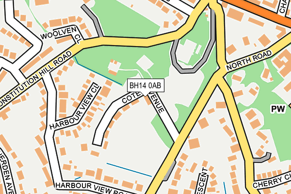 BH14 0AB map - OS OpenMap – Local (Ordnance Survey)
