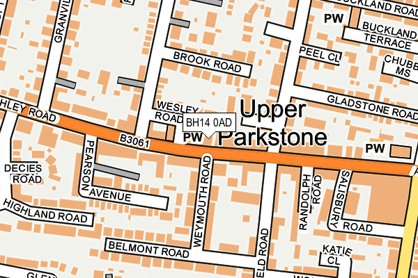 BH14 0AD map - OS OpenMap – Local (Ordnance Survey)