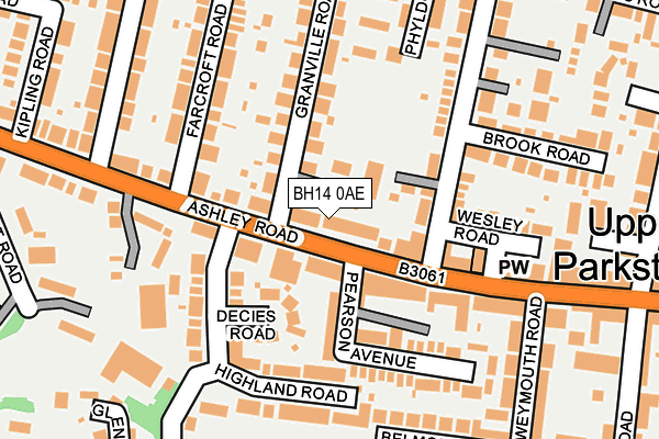 BH14 0AE map - OS OpenMap – Local (Ordnance Survey)