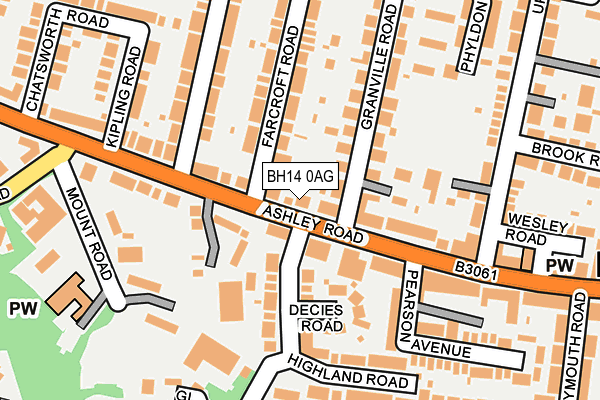 BH14 0AG map - OS OpenMap – Local (Ordnance Survey)