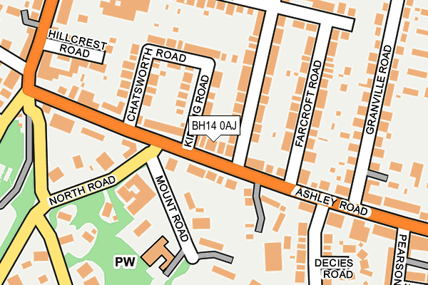 BH14 0AJ map - OS OpenMap – Local (Ordnance Survey)