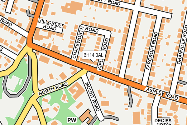 BH14 0AL map - OS OpenMap – Local (Ordnance Survey)