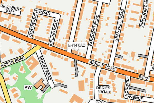 BH14 0AQ map - OS OpenMap – Local (Ordnance Survey)