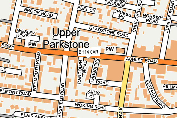 BH14 0AR map - OS OpenMap – Local (Ordnance Survey)