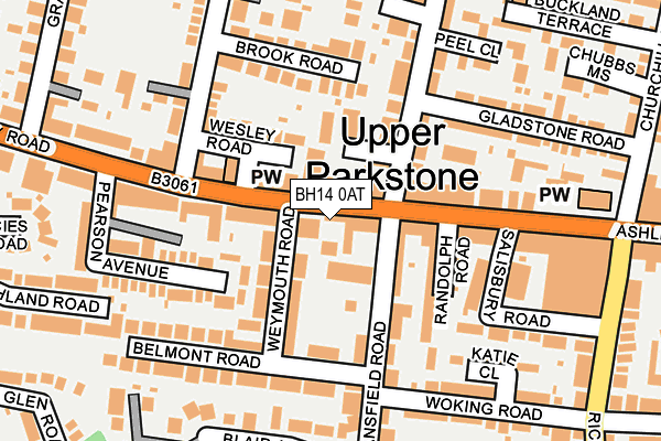 BH14 0AT map - OS OpenMap – Local (Ordnance Survey)