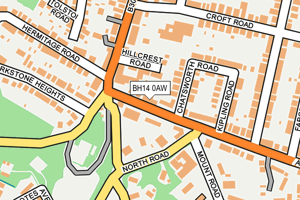 BH14 0AW map - OS OpenMap – Local (Ordnance Survey)