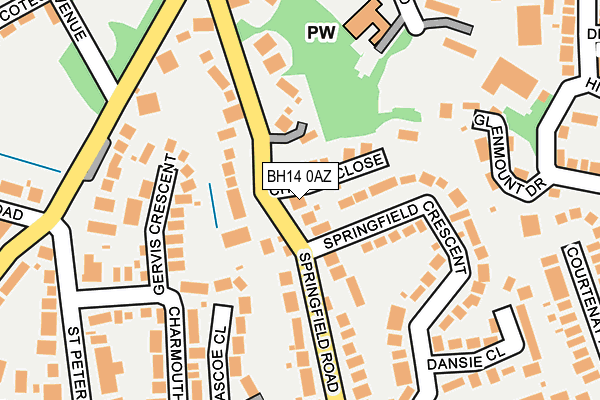 BH14 0AZ map - OS OpenMap – Local (Ordnance Survey)