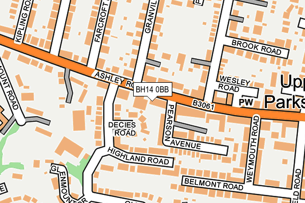 BH14 0BB map - OS OpenMap – Local (Ordnance Survey)