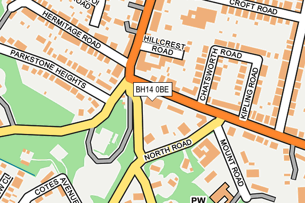 BH14 0BE map - OS OpenMap – Local (Ordnance Survey)