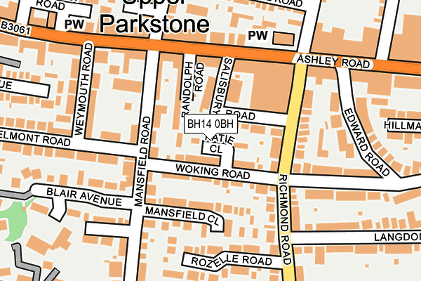 BH14 0BH map - OS OpenMap – Local (Ordnance Survey)