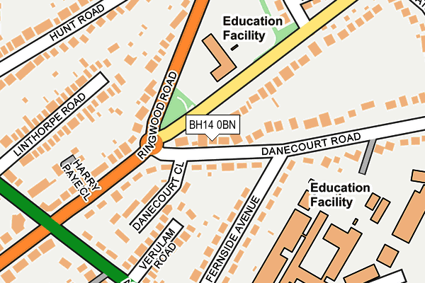 BH14 0BN map - OS OpenMap – Local (Ordnance Survey)