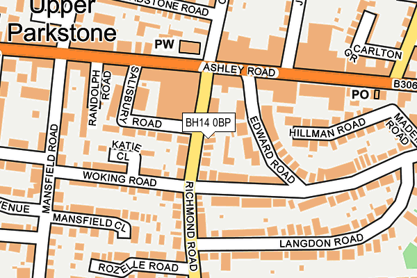 BH14 0BP map - OS OpenMap – Local (Ordnance Survey)