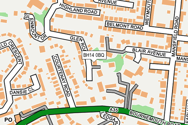 BH14 0BQ map - OS OpenMap – Local (Ordnance Survey)