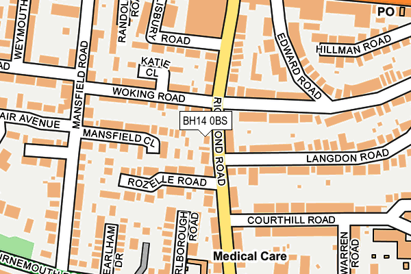BH14 0BS map - OS OpenMap – Local (Ordnance Survey)