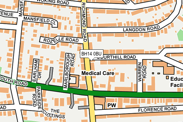 BH14 0BU map - OS OpenMap – Local (Ordnance Survey)