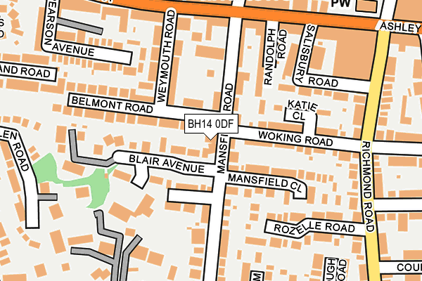 BH14 0DF map - OS OpenMap – Local (Ordnance Survey)