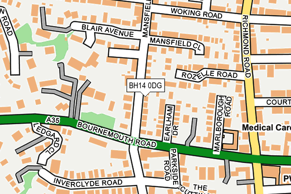 BH14 0DG map - OS OpenMap – Local (Ordnance Survey)