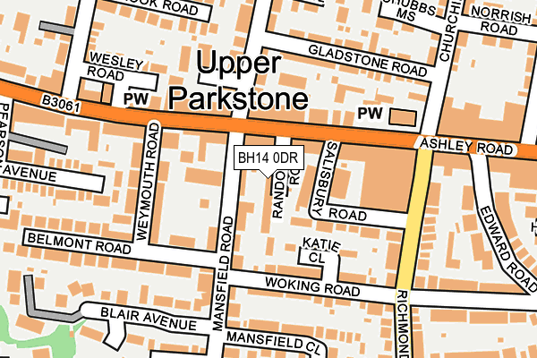 BH14 0DR map - OS OpenMap – Local (Ordnance Survey)