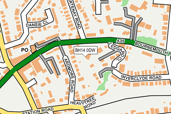 BH14 0DW map - OS OpenMap – Local (Ordnance Survey)