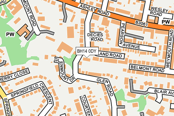 BH14 0DY map - OS OpenMap – Local (Ordnance Survey)